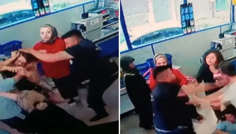 Markette Dehşet Anları: Kadını Saçlarından Tutup Yerde Yumruklayan Adam Kameralara Yansıdı