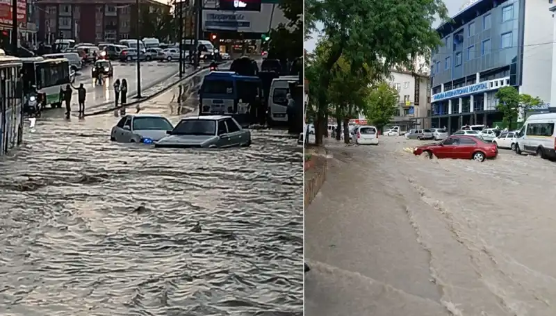 Ankara'da Şiddetli Sağanak Yağış: Sokaklar Sular Altında Kaldı